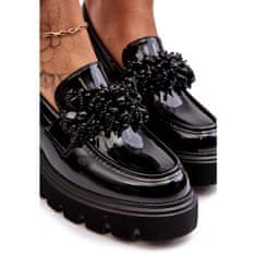 SWEET SHOES Dámská lakovaná obuv s ornamentem černá velikost 37
