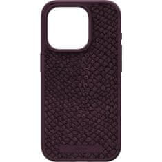 NJORD Salmon Leather kryt s MagSafe pro iPhone 15 Pro Vínově červená