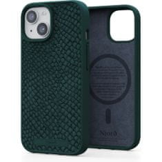 NJORD Salmon Leather kryt s MagSafe pro iPhone 15 / 14 / 13 Zelená