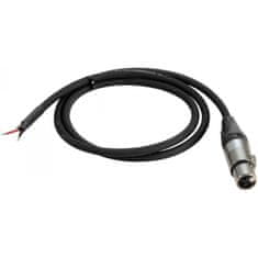 PSSO DMX kabel, XLR Neutrik 3pin (F), 1 m, černý