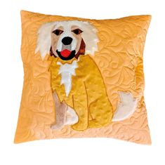 Handy Pets Patchwork - Povlak na dětský polštářek - Retriever - oranžový 42 x 42 cm