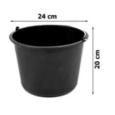 botle Stavební kbelík kbelík na maltu kbelík na maltu 5 L staveništní kbelík na omítku 24 cm kbelík na cement černý kbelík kbelík na vodu