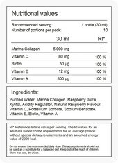 BeKETO Tekutý mořský kolagen s čistým biotinem - malinová příchuť 10x30ml