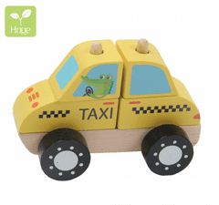HOPE TOYS Dřevěné autíčko taxi