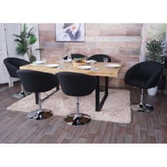 MCW Sada 6 jídelních židlí F19, kuchyňská židle otočná židle lounge chair, otočná výškově nastavitelná ~ látka/textil antracitová