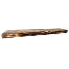 Moderix Rustikální Dřevěná Silná Závěsná Nástěnná Police Opálená, 14.5 cm, 20 cm
