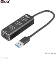 Club 3D rozbočovač, USB-A 3.2 Gen1 - 3x USB 3.1, Gigabit Ethernet