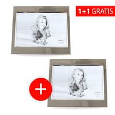 Karpex Akce 1+1: Exkluzivní stříbrný fotorámeček na foto 18x13 + druhý stejný fotorámeček navíc