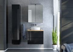Deftrans Koupelnová nástěnná skříňka černý lesk Modus 80 cm