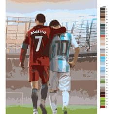 Malujsi Malování podle čísel - Ronaldo and Messi - 40x60 cm, bez dřevěného rámu
