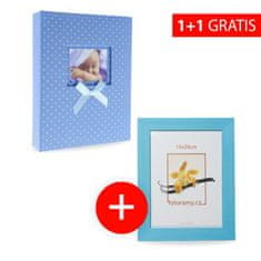 Gedeon Akce 1+1 Fotoalbum 10x15/200 DREAMLAND modré + Dřevěný rámeček DRC11K 15x20 C4 modrý navíc
