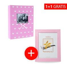 Gedeon Akce 1+1 Fotoalbum 10x15/200 MIRACLE růžové + Dřevěný rámeček DRC11K 15x20 C7 růžový navíc