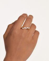 PDPAOLA Blyštivý pozlacený prsten se zirkony Terra Essentials AN01-861 (Obvod 48 mm)