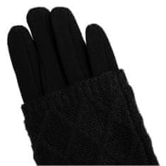 Aleszale Dámské zateplené rukavice 2 v 1 pro dotykové telefony geometrický - černá