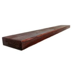 Moderix Rustikální Dřevěná Silná Závěsná Nástěnná Police Teak, 22 cm, 50 cm