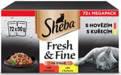 Sheba Fresh & Fine kapsičky pro kočky exkluzivní výběr ve šťávě 72x50 g