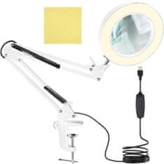 Izoksis 22692 Multifunkční kosmetická lampa s lupou 32 LED, USB, bílá