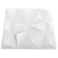 Vidaxl 3D nástěnné panely 48 ks 50 x 50 cm diamant bílé 12 m²