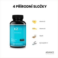 Advance nutraceutics ADVANCE K2D3 60 tablet - vitamín K2 ve formě MK7 + Omega 3