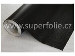 Superfólie Superfólie 3D černá karbonová autofólie s kanálky, 100 x 152 cm