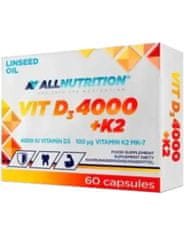 AllNutrition Vit D3 4000 + K2 Linseed oil 60 kapslí