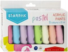 STARPAK Akrylové pastelové barvy 8 x 25 ml do školy