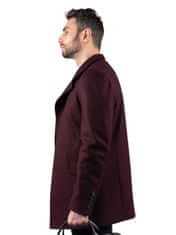 Zapana Pánský vlněný kabát s příměsí kašmíru Grzegorz bordó XL