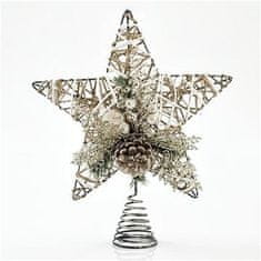 Eurolamp SA Hvězda na špičku vánočního stromku, zlatá, 30,5 cm