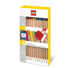 LEGO Stationery Pastelky, mix barev - 12 ks s LEGO klipem