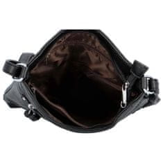 Silvia Rosa Dámská koženková crossbody kabelka s ozdobným zipem Amelia, černá