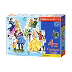 Castorland 4x Puzzle Princezny - 4, 5, 6 a 7 dílků