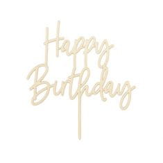 PartyDeco Zápich na dort dřevěný "Happy Birthday "