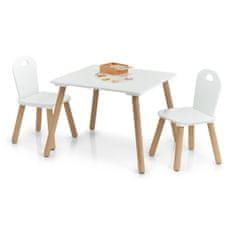 Zeller Dětský stoleček Scandi s židličkami bílý 55x55x43 cm