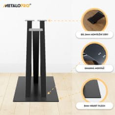 MetaloPro MetaloPro X-Design kovová černá stolní noha, centrální stolová podnož, pro až 150 kg těžké stolové desky, jídelní stůl stolek konferenční stolek obývací stolek, průmyslový moderní obývací pokoj