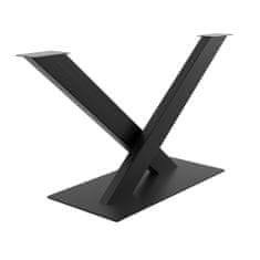 MetaloPro X-Design kovová černá stolní noha, centrální stolová podnož, pro až 150 kg těžké stolové desky, jídelní stůl stolek konferenční stolek obývací stolek, průmyslový moderní obývací pokoj