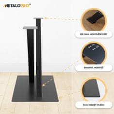 MetaloPro X-Design kovová černá stolní noha, centrální stolová podnož, pro až 150 kg těžké stolové desky, jídelní stůl stolek konferenční stolek obývací stolek, průmyslový moderní obývací pokoj