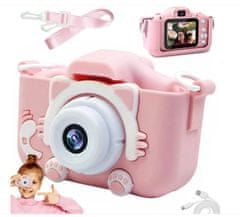 R2Invest Digitální fotoaparát pro děti X5 CAT kočka růžový