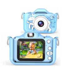 R2Invest Digitální fotoaparát pro děti X5 UNICORN jednorožec modrý