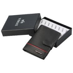 VIMAX Pánská kožená peněženka na výšku Vimax Sorento, černo/červená