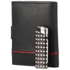 VIMAX Pánská kožená peněženka na výšku Vimax Sorento, černo/červená