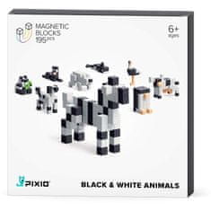 PIXIO PIXIO Black & White Animals Magnetická stavebnice