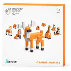 PIXIO PIXIO Orange Animals Magnetická stavebnice