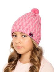 Marhatter Dívčí pletená čepice 9151 jasně-růžová/šedá 54