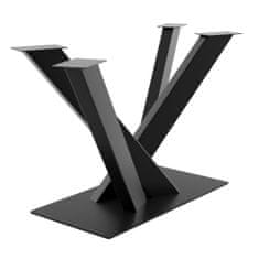 MetaloPro Kovová černá stolní noha, centrální stolová podnož, pro až 150 kg těžké stolové desky, jídelní stůl stolek konferenční stolek obývací stolek, průmyslový moderní obývací pokoj
