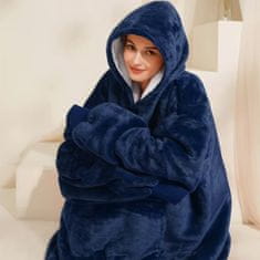 VIVVA® Svetr deka - Mikina jako deka s rukávy a kapucí | HOODZIE Modrá