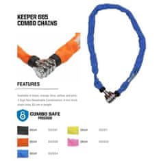 Kryptonite Zámek Keeper 465 Combo Chain - 4x650mm, žlutá