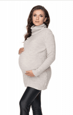 Be MaaMaa Dlouhý těhotenský svetr - béžový