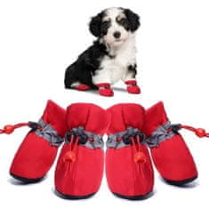 HARLEY® Voděodolná obuv pro domácí mazlíčky (4ks) | PAWSIES Červená