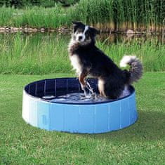Pawly Víceúčelový skládací a přenosný bazén, bez nafukování, pro děti nebo psy, odolný vůči drápům a škrábancům, protiskluzová ochrana, ideální osvěžení ve horkých dnech, 80 cm, výpustný uzáver, PawlyPool