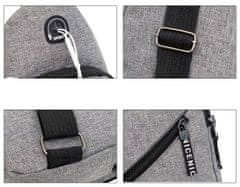 Camerazar Pánský městský batoh přes rameno, černý, nepromokavá syntetická tkanina Oxford Cloth, 17x30x5 cm